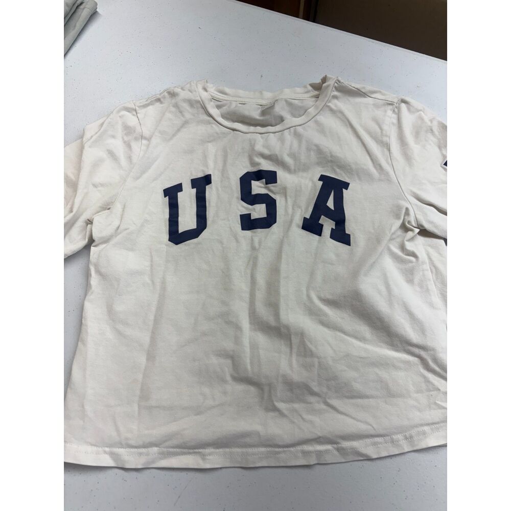 Women's USA White Crop Top size Medium